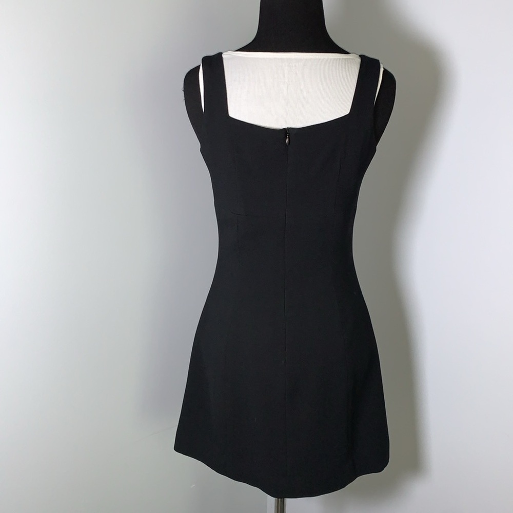 Vintage Bebe Black LBD Mini Tank Dress, Square Neckline, Size 2 - Picture 5 of 16